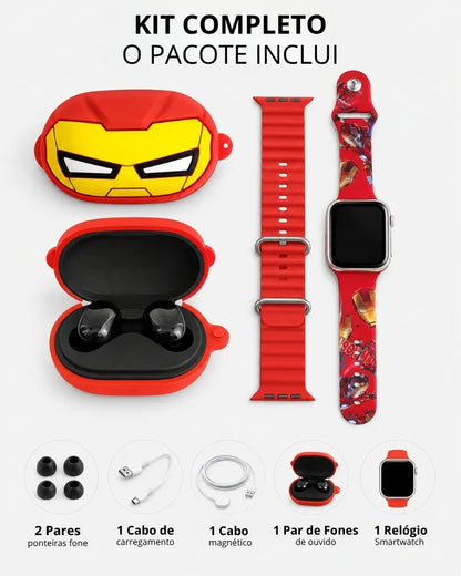 SmartKid™ — Kit Smartwatch + Fones e 2 Pulseiras