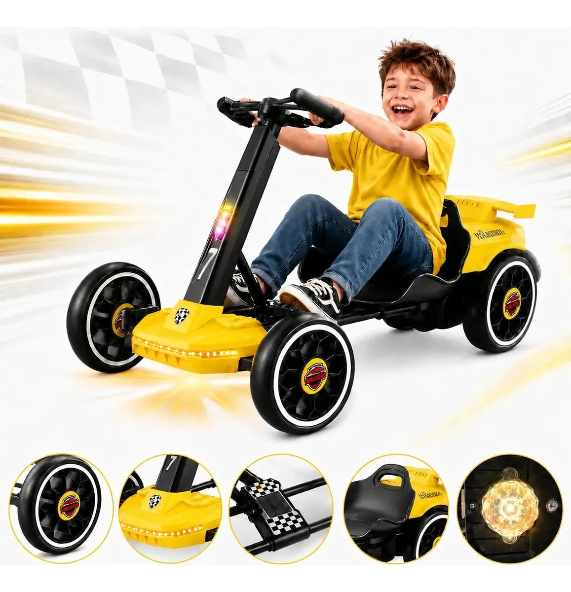 Mini Kart Elétrico Infantil 12v Música Led