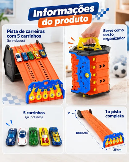 SpeedWheels™ — Pista de Corrida com 5 Carrinhos