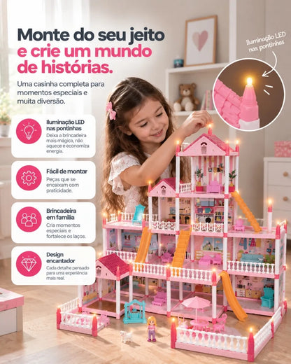 BellaHouse™ – A Mansão Encantada de 4 Andares com 14 Acessórios