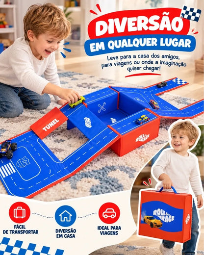 RollRace™ – Pista de Corrida 2 em 1 | Kit 5 Carrinhos