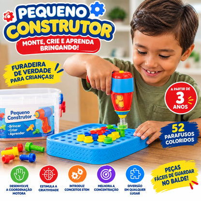 Construtor Criativo Drill & Build – Kit de Montagem com Furadeira e 52 Parafusos