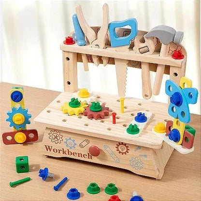 Bancada de Ferramentas de Madeira Montessori Brinquedo Educativo