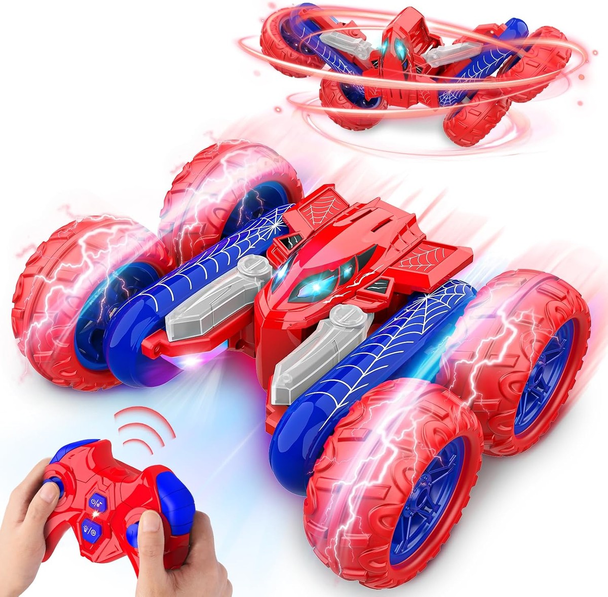 Carro Radical 360° Spider RC – Controle Remoto com LED e Acrobacias