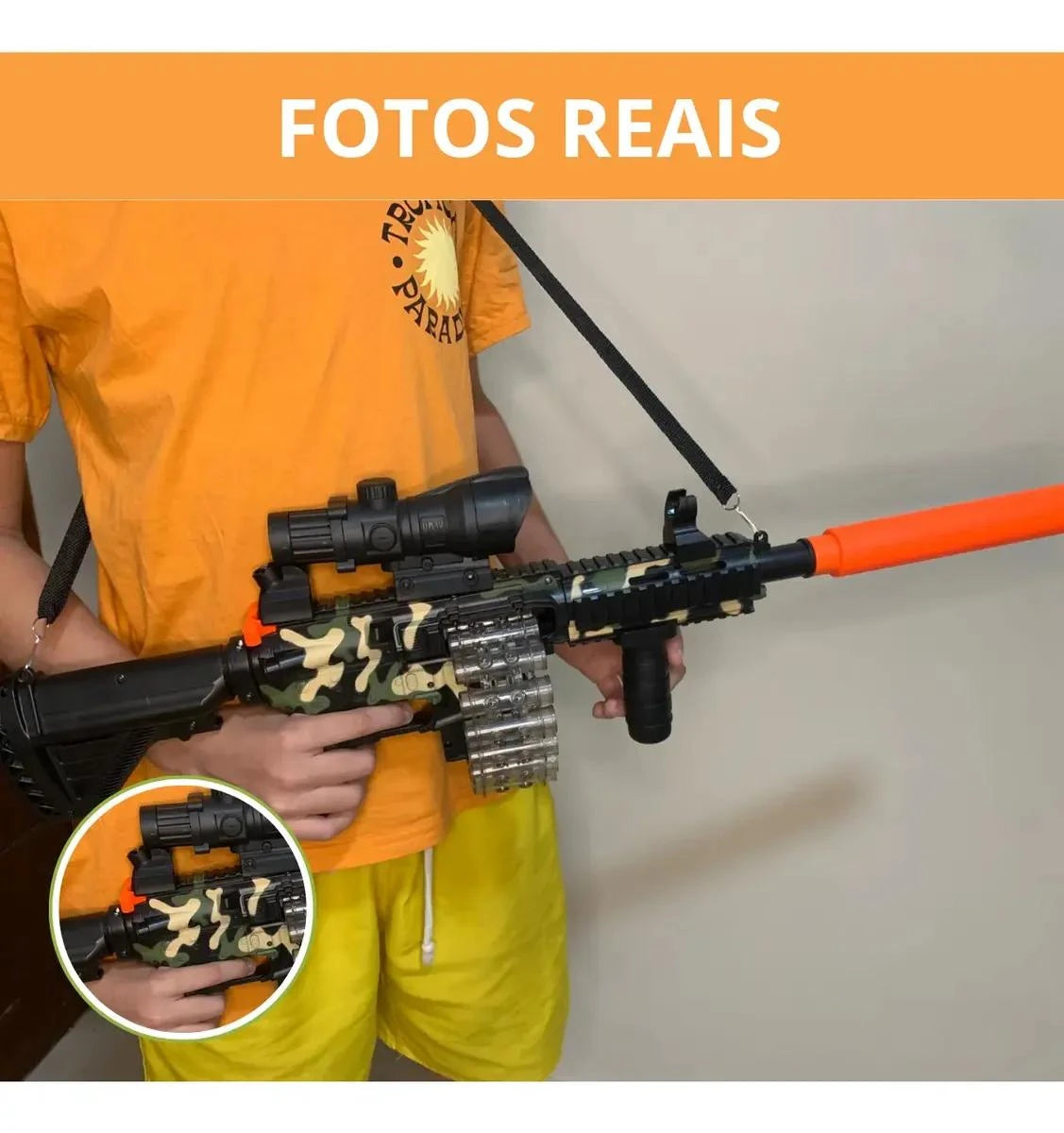 Arma Brinquedo M416 Elétrica Com 18 Dardos E Bateria Nerf