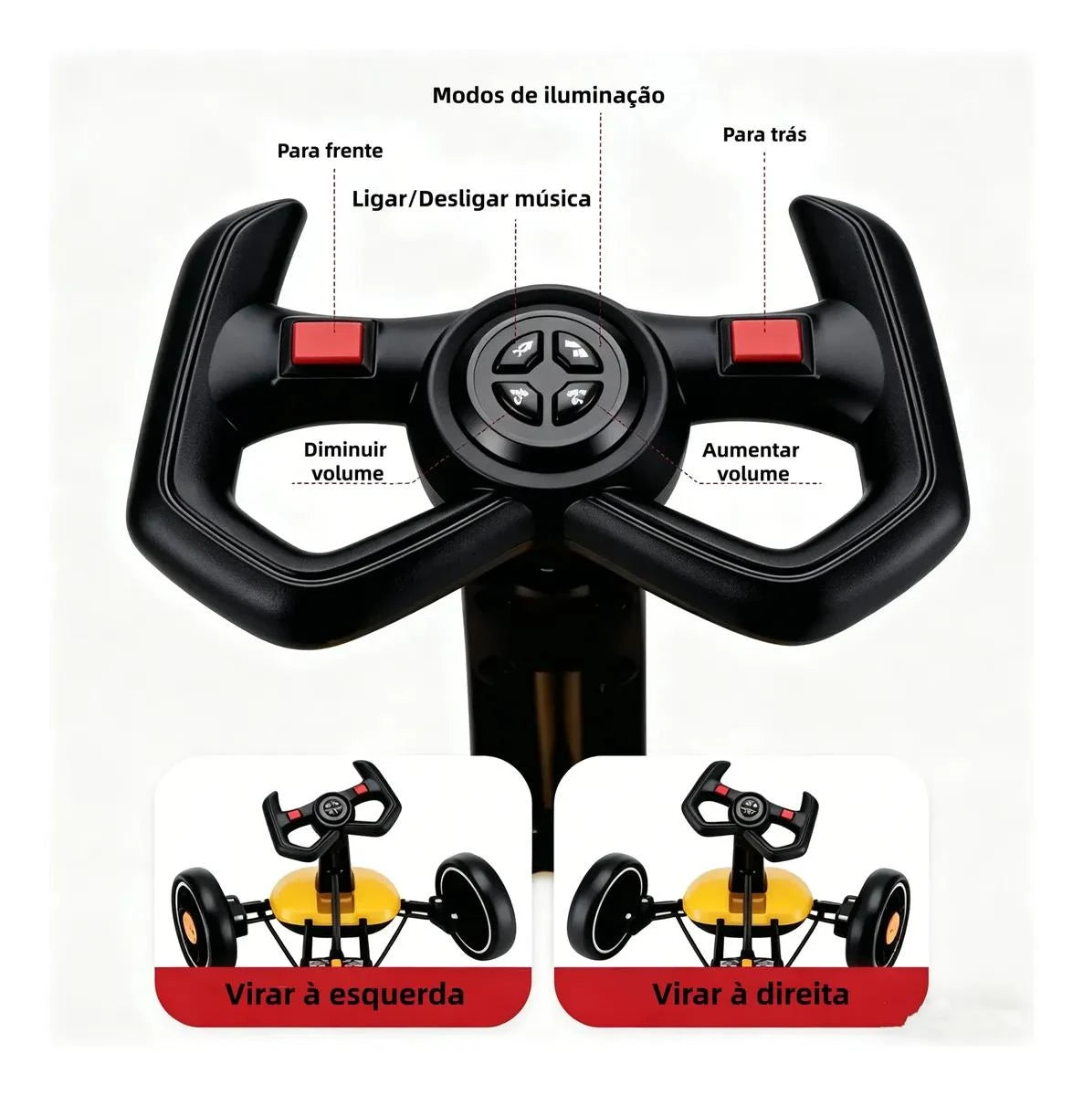 Mini Kart Elétrico Infantil 12v Música Led