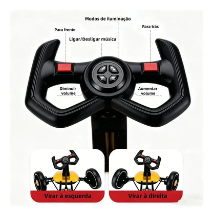 Mini Kart Elétrico Infantil 12v Música Led