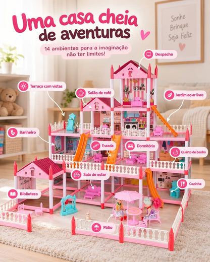 BellaHouse™ – A Mansão Encantada de 4 Andares com 14 Acessórios