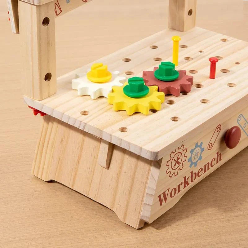 Bancada de Ferramentas de Madeira Montessori Brinquedo Educativo