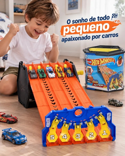 SpeedWheels™ — Pista de Corrida com 5 Carrinhos