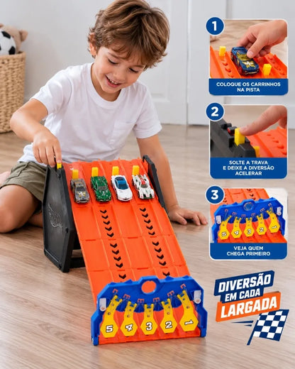 SpeedWheels™ — Pista de Corrida com 5 Carrinhos