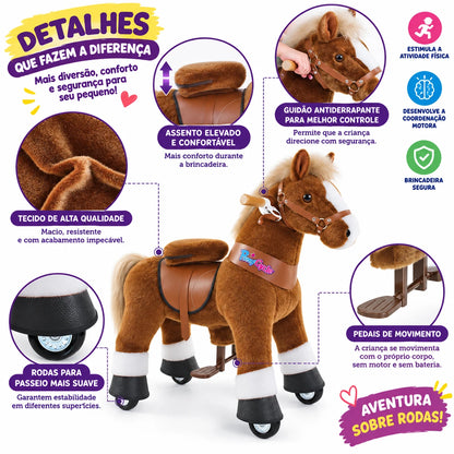 Cavalinho Ride-On Adventure – Brinquedo de Montaria com Movimento Mecânico