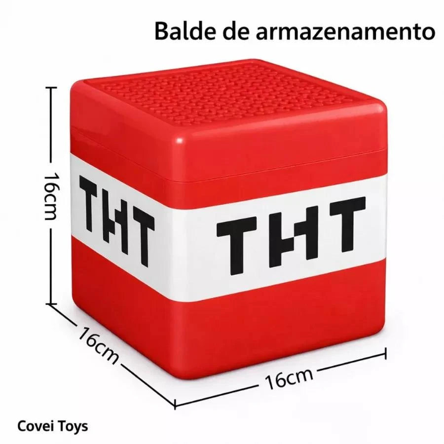 Bloco De Montar Magnético Infantil Cubos Mine