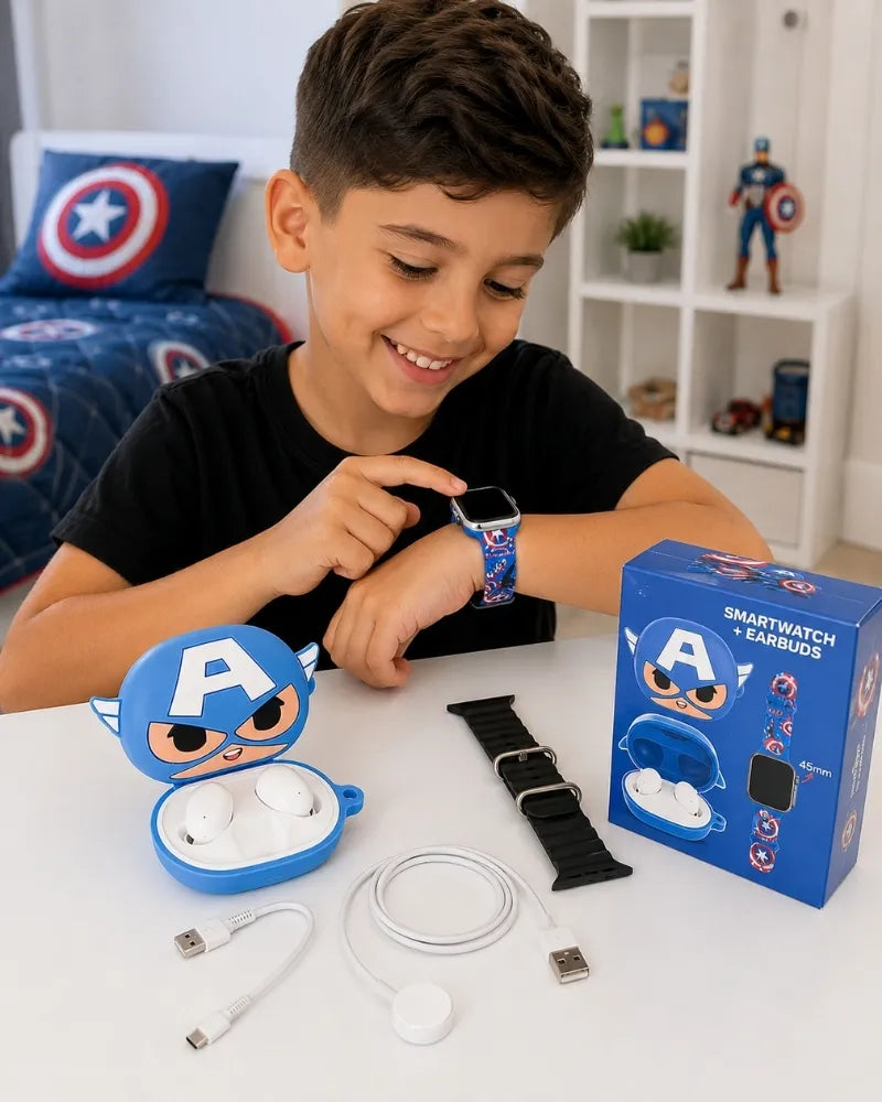 SmartKid™ — Kit Smartwatch + Fones e 2 Pulseiras