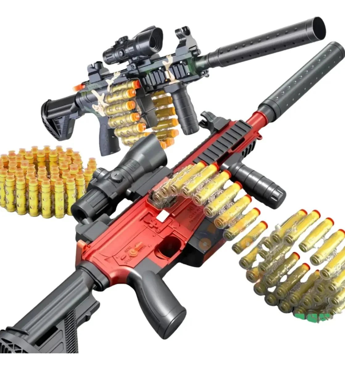 Arma Brinquedo M416 Elétrica Com 18 Dardos E Bateria Nerf