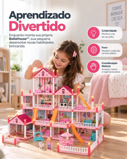 BellaHouse™ – A Mansão Encantada de 4 Andares com 14 Acessórios