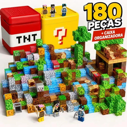 Bloco De Montar Magnético Infantil Cubos Mine