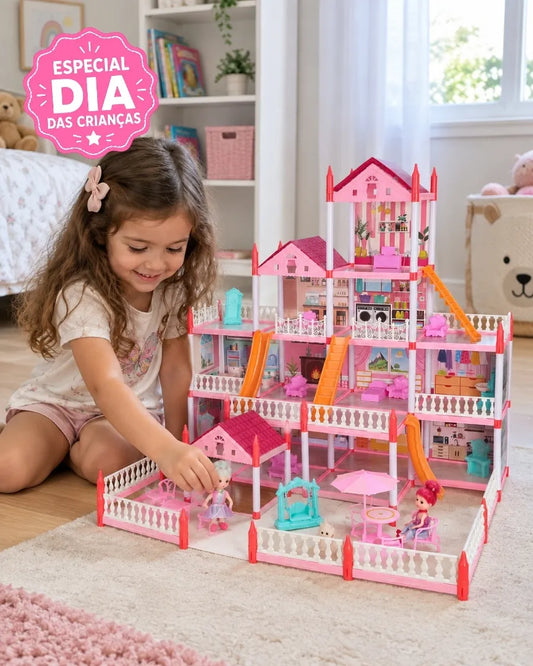 BellaHouse™ – A Mansão Encantada de 4 Andares com 14 Acessórios