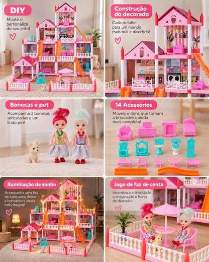 BellaHouse™ – A Mansão Encantada de 4 Andares com 14 Acessórios