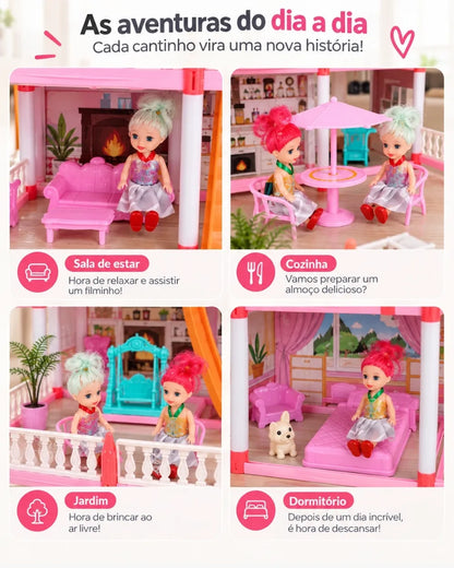 BellaHouse™ – A Mansão Encantada de 4 Andares com 14 Acessórios