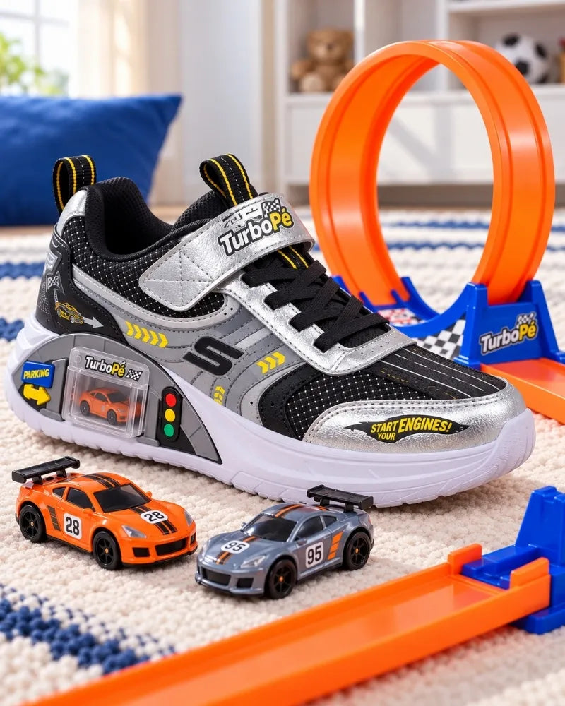 TurboPé© – Tênis com Garagem de Carrinho + Pista Radical