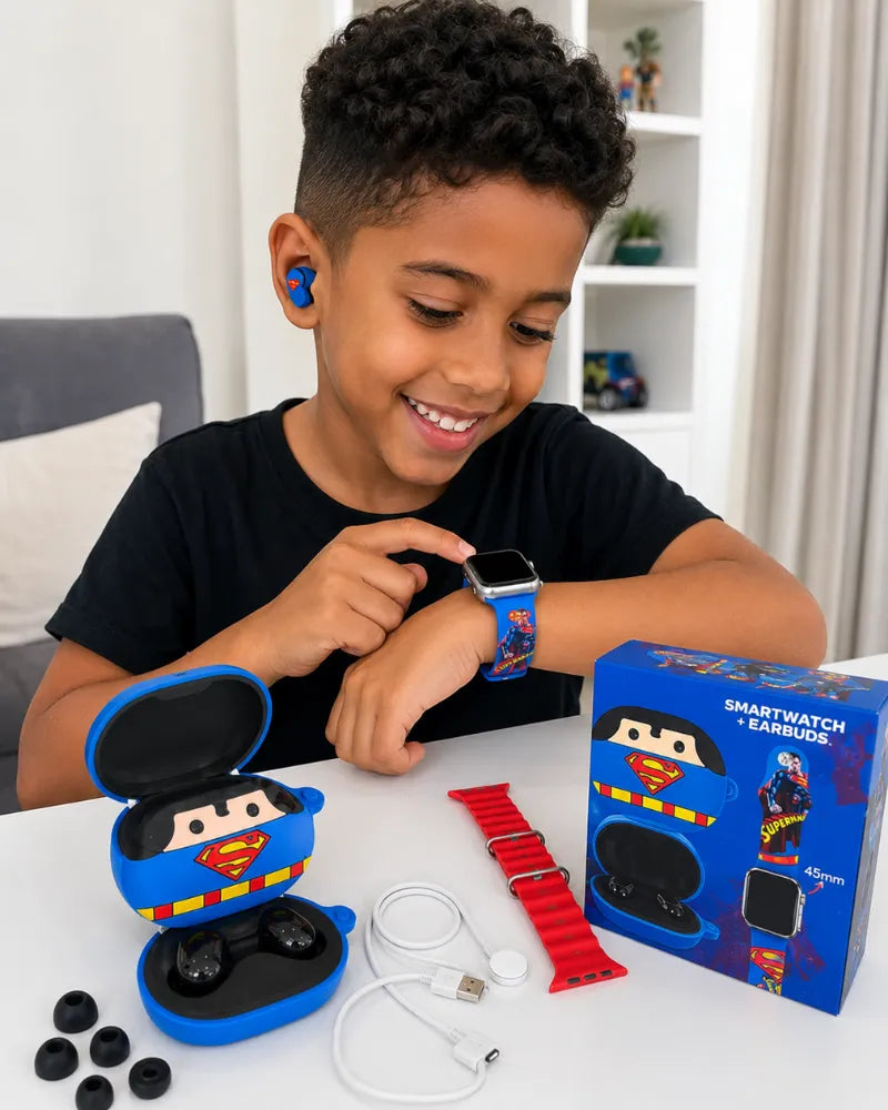 SmartKid™ — Kit Smartwatch + Fones e 2 Pulseiras